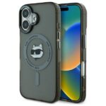 Karl Lagerfeld KLHMP16MHLSCHK iPhone 16 Plus 6.7" black hardcase IML Metal Choupette Head MagS