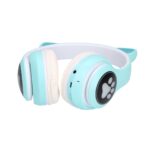 Extralink Kids Cat-Ear Wireless Headphones Green | Wireless Headphones | Bluetooth 5.0, RGB Lighting - imagine 3