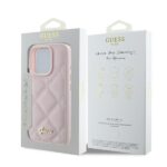 Guess GUHCP16XPSQSQSP iPhone 16 Pro Max 6.9" pink hardcase Quilted Metal Logo - imagine 8