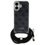 Guess GUHCP16SHC4SEK iPhone 16 6.1" black hardcase Crossbody Cord 4G Print - imagine 2