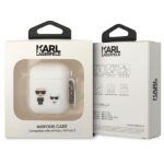 Karl Lagerfeld KLACA2SILKCW AirPods 1/2 cover white Silicone Karl & Choupette - imagine 3