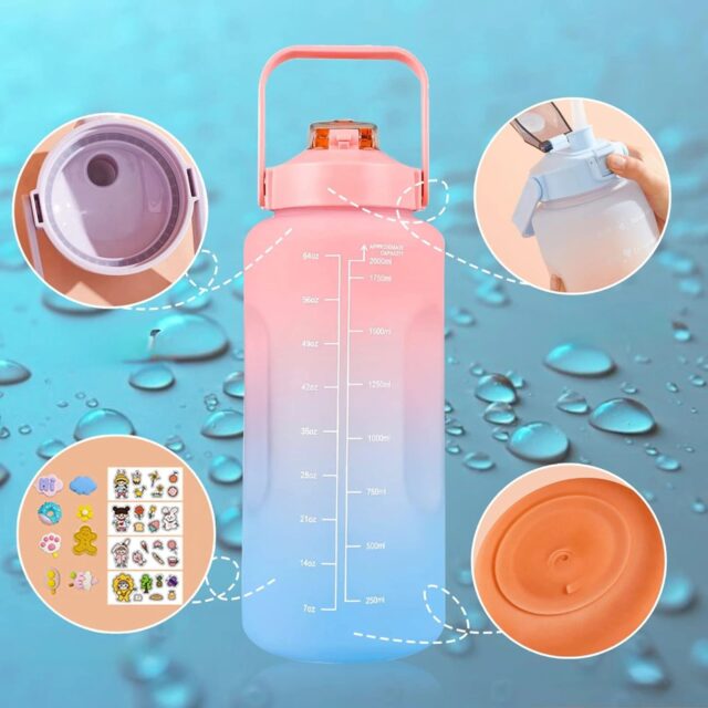 Extralink | Motivational Bottle | water bottle, 2000ml, green-purple, BUT-190 - imagine 3