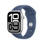 Apple Watch Series 10 GPS 42mm Silver Aluminum Case with Denim Sport Band - S/M