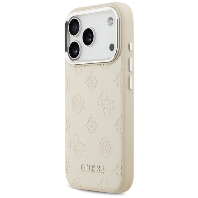 Guess Peony Hot Stamp Script MagSafe Case for iPhone 17 Pro Beige - imagine 2
