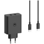 Charger wall Motorola TurboPower 125W Dual 2x USB-C with cable USB-C 1m black - imagine 2