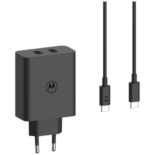Charger wall Motorola TurboPower 125W Dual 2x USB-C with cable USB-C 1m black - imagine 2