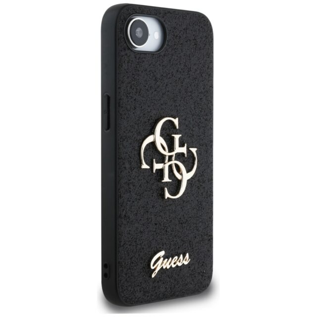 Case Guess Fixed Glitter Big 4G for iPhone 16e black - imagine 4