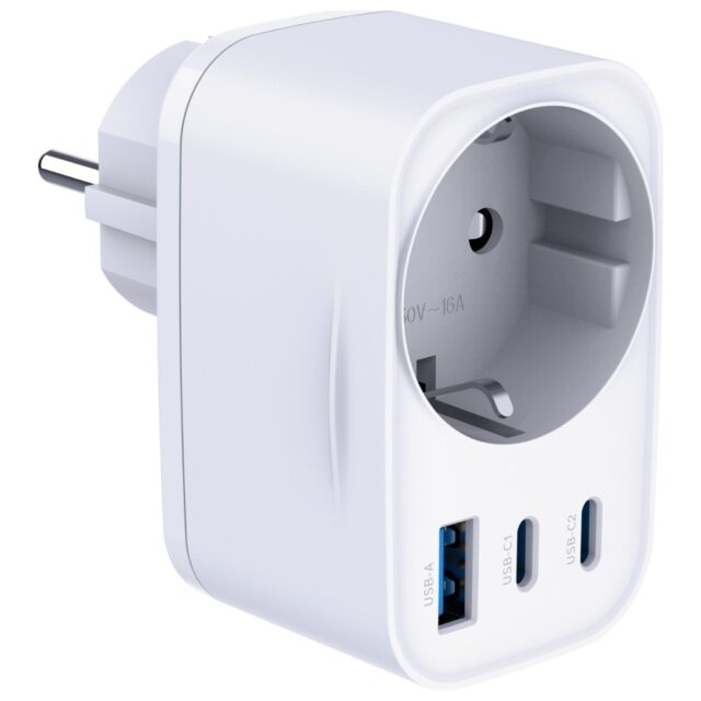 Adapter 3MK Hyper Comfort Charger 30W 1xUSB-A 2xUSB-C 1xSchuko PD QC3.0 white - imagine 6