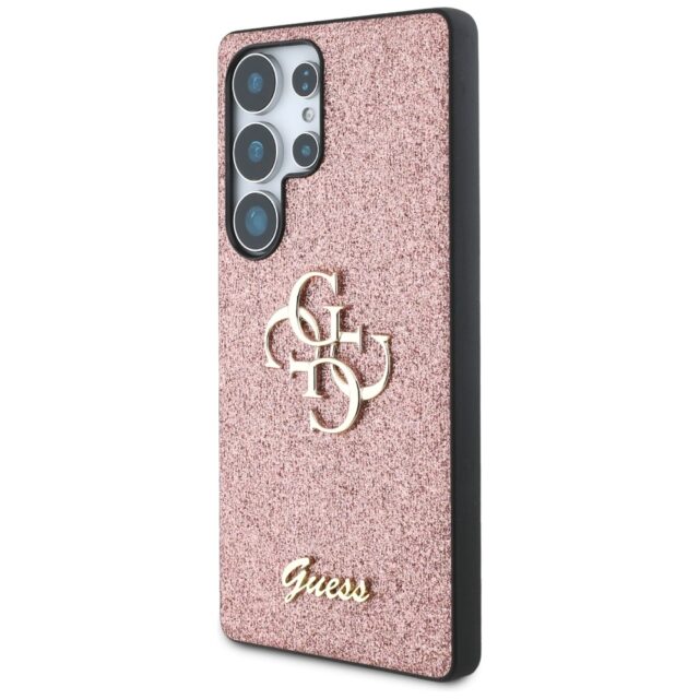 Case Guess Fixed Glitter Big 4G Metal Logo for Samsung Galaxy S25 Ultra pink - imagine 2