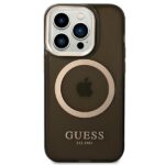 Guess GUHMP14LHTCMK iPhone 14 Pro 6,1" black hard case Gold Outline Translucent MagSafe - imagine 3