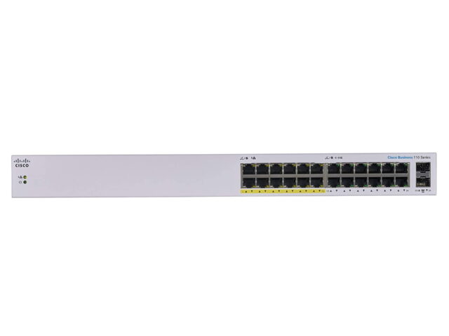 Cisco CBS110-24PP | Switch | 24x RJ45 1000Mb/s, 12x PoE, Desktop, Rack, Unmanaged, 100W - imagine 2