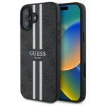 Guess GUHMP16SP4RPSK iPhone 16 6.1" black hardcase 4G Printed Stripes MagSafe