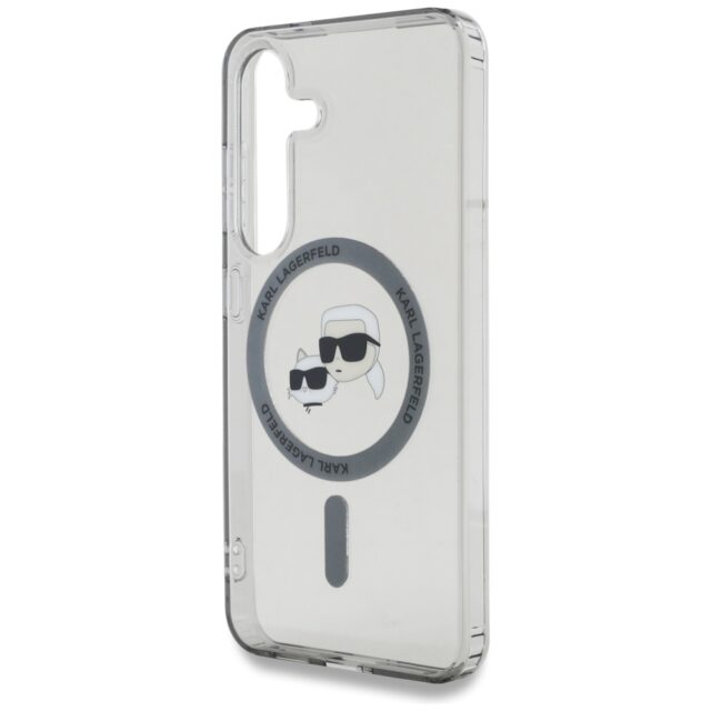 Case Karl Lagerfeld Button Karl & Choupette Heads Printed Logo MagSafe for Samsung Galaxy S25+ black - imagine 6
