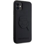 Karl Lagerfeld KLHCN613DRKNK iPhone 11/ Xr 6.1" black hardcase Rubber Karl Head 3D - imagine 4