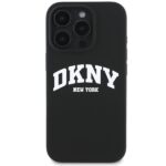 DKNY DKHMP16LSNYACH iPhone 16 Pro 6.3" black hardcase Silicone White Printed Logo MagSafe - imagine 3