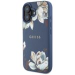 Case Guess Grained Printed Flower Pattern MagSafe for iPhone 16 blue - imagine 2