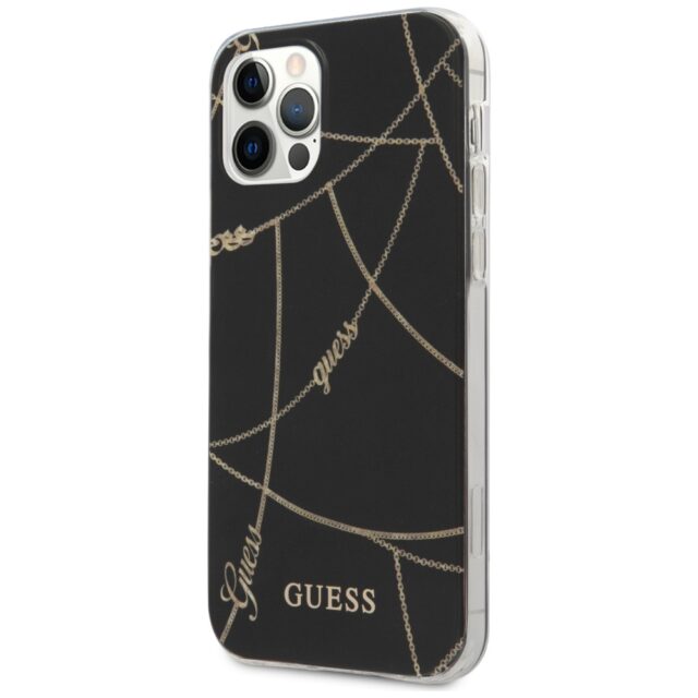 Guess GUHCP12LPCUCHBK iPhone 12 Pro Max 6,7" black hardcase Gold Chain Collection - imagine 2