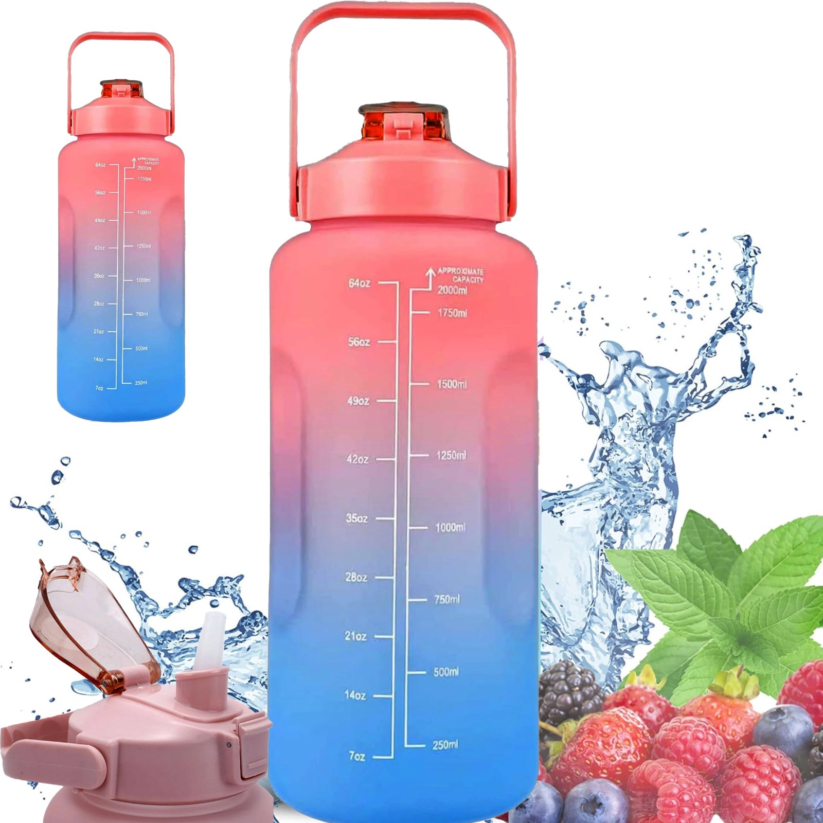 cps-b995ec8e9f124c5831dc3faa004f8771-2025-12-05-13-19-22 Extralink | Motivational Bottle | Water Bottle, 2000ml, Red-Blue, BUT-994 - imagine 1