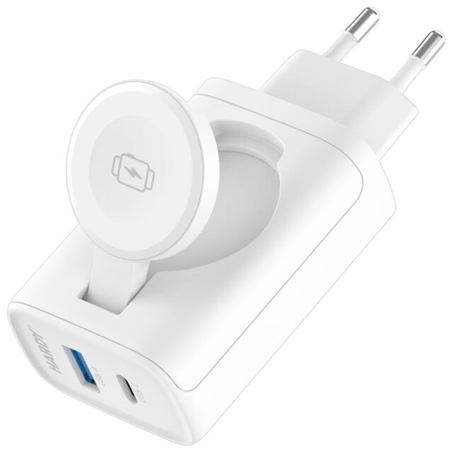 Ładowarka sieciowa 3MK HARDY PD 33W 2w1   USB-A/USB-C + indukcja do Apple Watch biały - imagine 6
