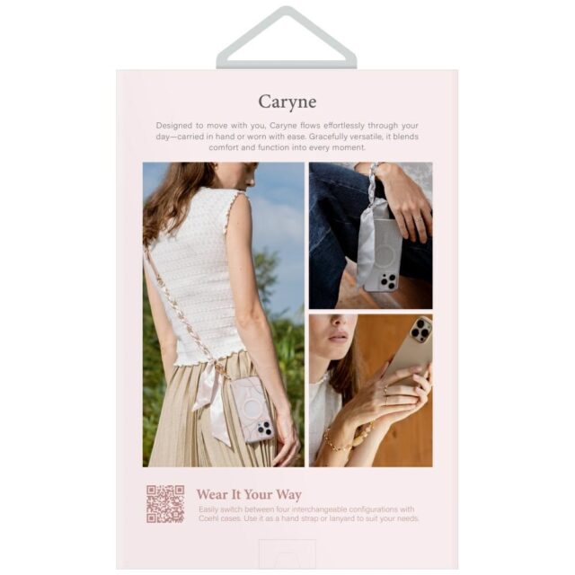 Universal 2-in-1 phone lanyard UNIQ Coehl Caryne dusty nude - imagine 3