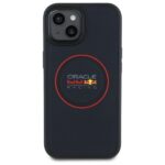 Red Bull RBHMP15S24PUILVR iPhone 15 6.1" hardcase navy Leather Red Ring MagSafe - imagine 3
