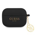 Guess GUAPLSC4EK AirPods Pro cover black Silicone Charm 4G Collection