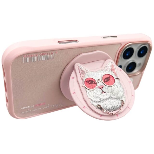 Nimmy Glasses Cool Cat MagSafe case for iPhone 16 Pro Max pink - imagine 4