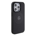 Mercedes MEHMP15L23RMMK iPhone 15 Pro 6.1" Black Hardcase Crossed Lines Pattern Leather MagSafe - imagine 4