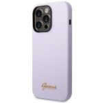 Guess GUHCP14XSLSMU iPhone 14 Pro Max 6,7" purple hard case Silicone Vintage Gold Logo - imagine 2