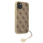 Guess GUHCP13MGF4GBR iPhone 13 / 14 / 15 6,1" brown hardcase 4G Charms Collection - imagine 4