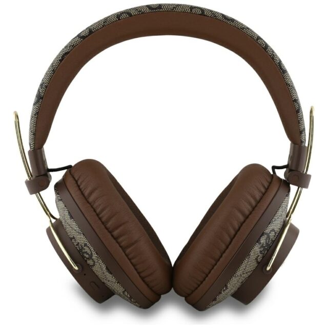 Headphones Guess Bluetooth ENC Metal 4G Logo brown - imagine 3