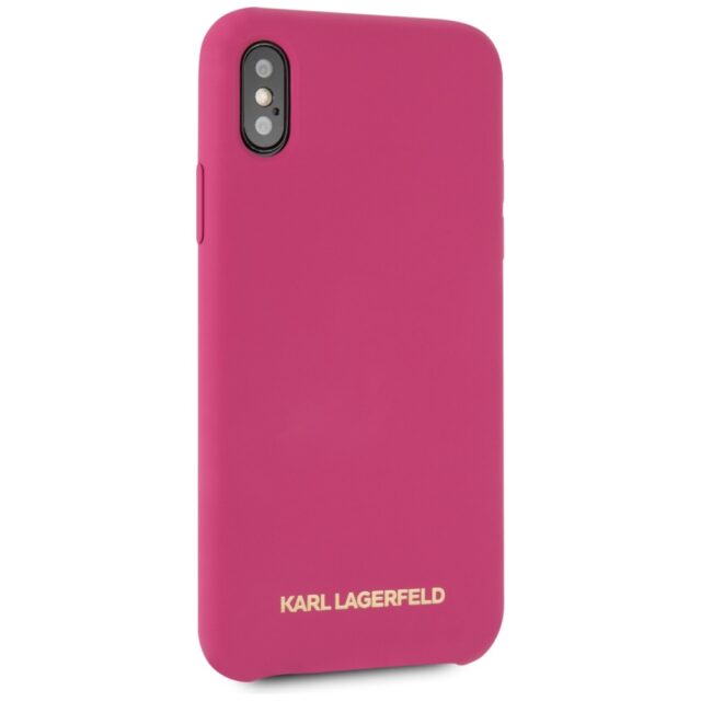 Karl Lagerfeld KLHCPXSLROG iPhone X/Xs hardcase fushia Silicone - imagine 5