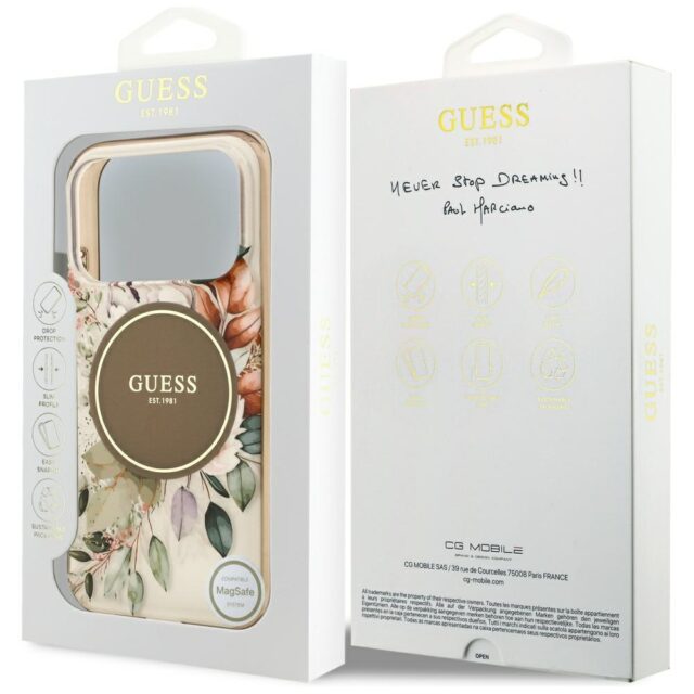 Guess IML Flower & Tonal Circle MagSafe case for iPhone 17 Pro brown - imagine 8