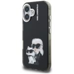 Case Karl Lagerfeld IML Aquarelle Karl   & Choupette & Logo for iPhone 16 black - imagine 2