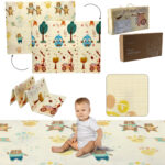 Reversible Educational Play Mat Extralink, 150x200x1 cm Foldable Animals-Bears + Bag