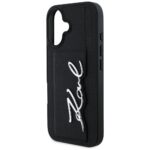 Case Karl Lagerfeld HC Grained PU Cardslot Metal Signature to iPhone 16 black - imagine 6