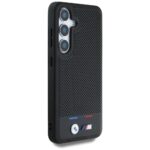 Case BMW Leather Tricolor Stripe MagSafe for Samsung Galaxy S25 black - imagine 4