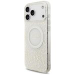 Guess IML Flowers Electro Pearl Strap MagSafe Case for iPhone 17 Pro Max White - imagine 3