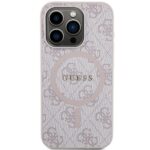 Guess GUHMP15XG4GFRP iPhone 15 Pro Max 6.7" pink hardcase 4G Collection Leather Metal Logo Mag - imagine 3