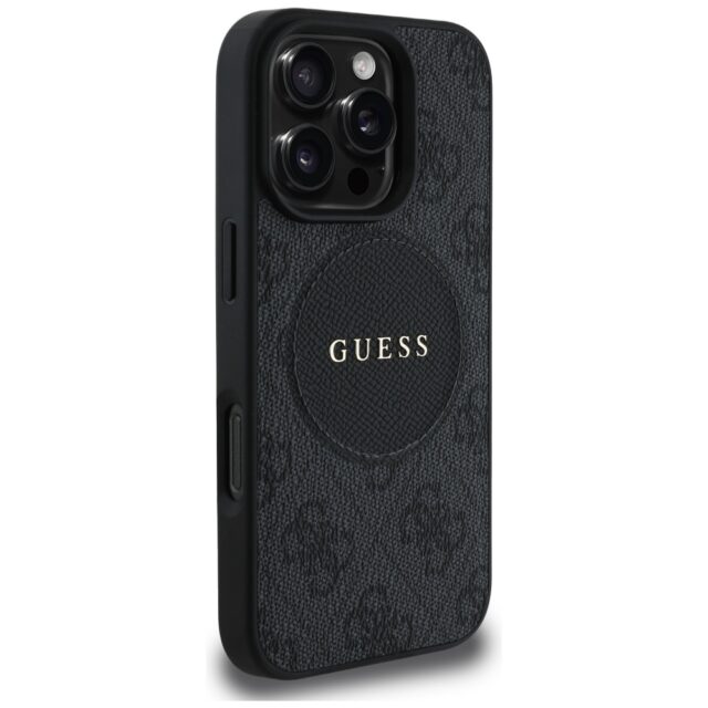Case Guess 4G Circle Classic Logo MagSafe for iPhone 16 Pro black - imagine 4