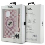 Karl Lagerfeld KLHMP15SHCKCKLCP iPhone 15 / 14 / 13  6.1" pink hardcase IML Crossbody Monogram - imagine 7