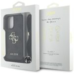 Case Guess 4G Big Logo Cord Stap Crossbody for iPhone 16 black - imagine 7