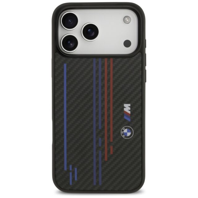 Case BMW M Kevlar Lines & Logo MagSafe for iPhone 17 Pro Max black - imagine 3