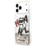 Karl Lagerfeld Liquid Glitter Choupette Logo MagSafe Case for iPhone 17 Pro Max Clear - imagine 2