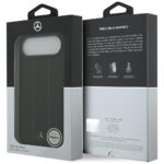 Case Mercedes Leather Laurel Leaves Stripes MagSafe for iPhone Air black - imagine 8