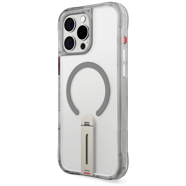 Case Skinarma Helix for iPhone 16 Pro Max Magnetic Charging 360 Rotating Stand titanium - imagine 3
