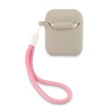 Guess GUACA2LSVSGP AirPods cover grey pink Silicone Vintage - imagine 2