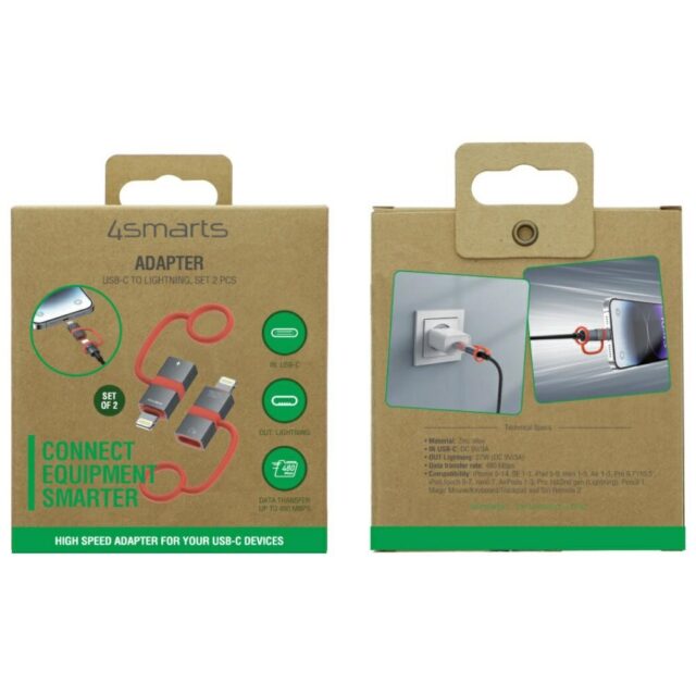Adapter 4smarts USB-C to Lightning PD 27W gray 2pcs - imagine 9