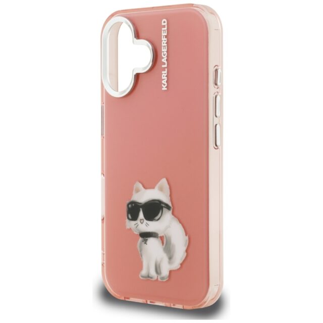 Case Karl Lagerfeld IML Aquarelle        Choupette & Logo for iPhone 16 pink - imagine 6