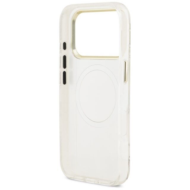 Guess IML Glitter Flowers Triangle MagSafe Case for iPhone 17 Pro White - imagine 7